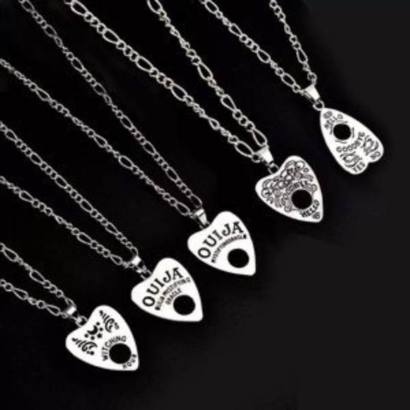 🌸 OUIJA SILVER 18" NECKLACE WITCHING HOUR PENDANT MAGIC EYE READER SPELL HOUR - Picture 4 of 11